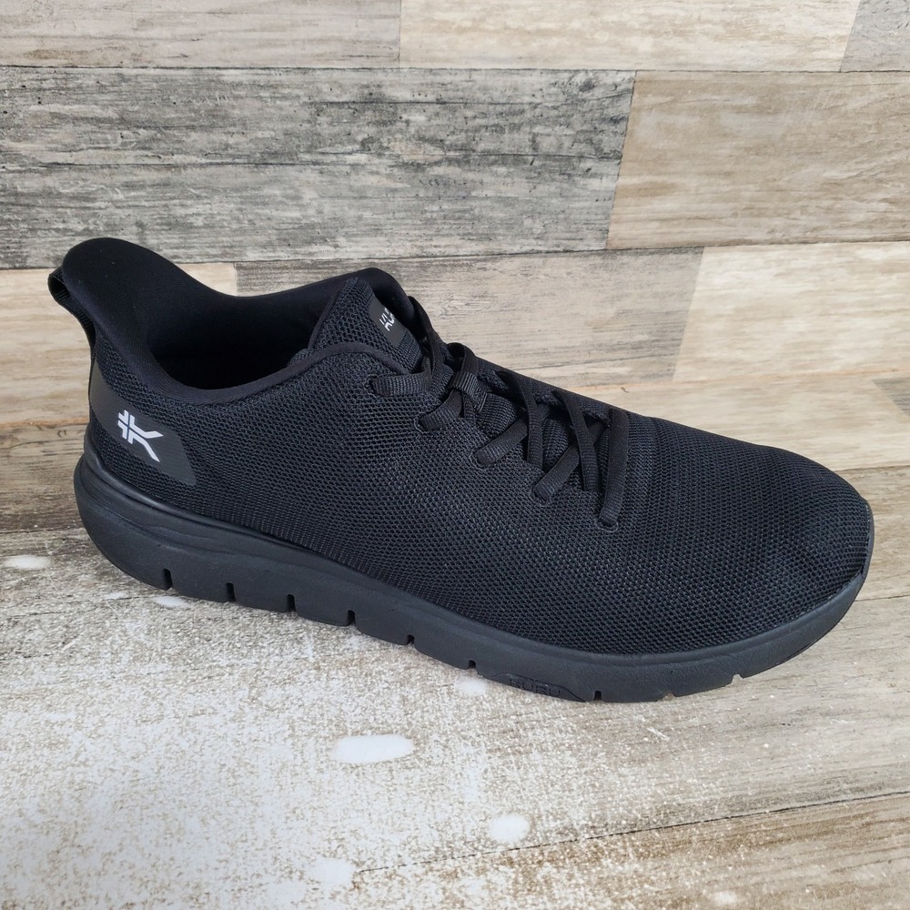 Kuru Flex Via Mens Shoes Sz 11.5 M Running Jet Black Mesh Lace Up Sneakers